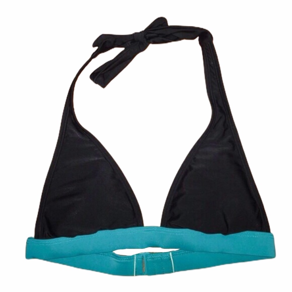 Black & Turquoise Halter Top Bikini
